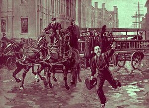 Una compañía de ganchos y escaleras en la década de 1890 de Thure de Thulstrup